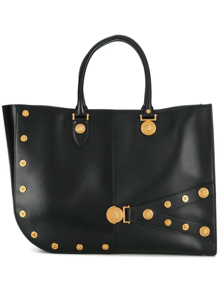 Versace Asymmetric Shaped Shoulder Bag - Black