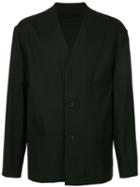 Lemaire Relaxed-fit Collarless Jacket - Black