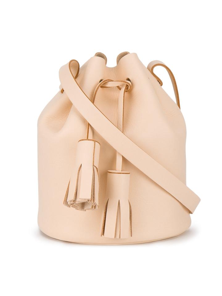 Building Block Bucket Tassel Shoulder Bag - Nude & Neutrals