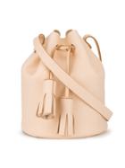 Building Block Bucket Tassel Shoulder Bag - Nude & Neutrals