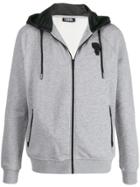 Karl Lagerfeld Ikonik Patch Zip-up Hoodie - Grey