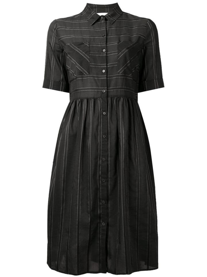 Patrizia Pepe Striped Shirt Dress - Black