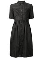 Patrizia Pepe Striped Shirt Dress - Black
