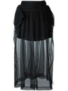 Simone Rocha Sheer Layer Skirt, Women's, Size: 10, Black, Polyamide/polybutylene Terephthalate (pbt)/viscose