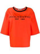 Philosophy Di Lorenzo Serafini Oversized Logo T-shirt - Orange