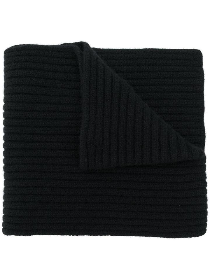Pringle Of Scotland Cross Over Cashmere Scarf In Black