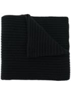 Pringle Of Scotland Cross Over Cashmere Scarf In Black