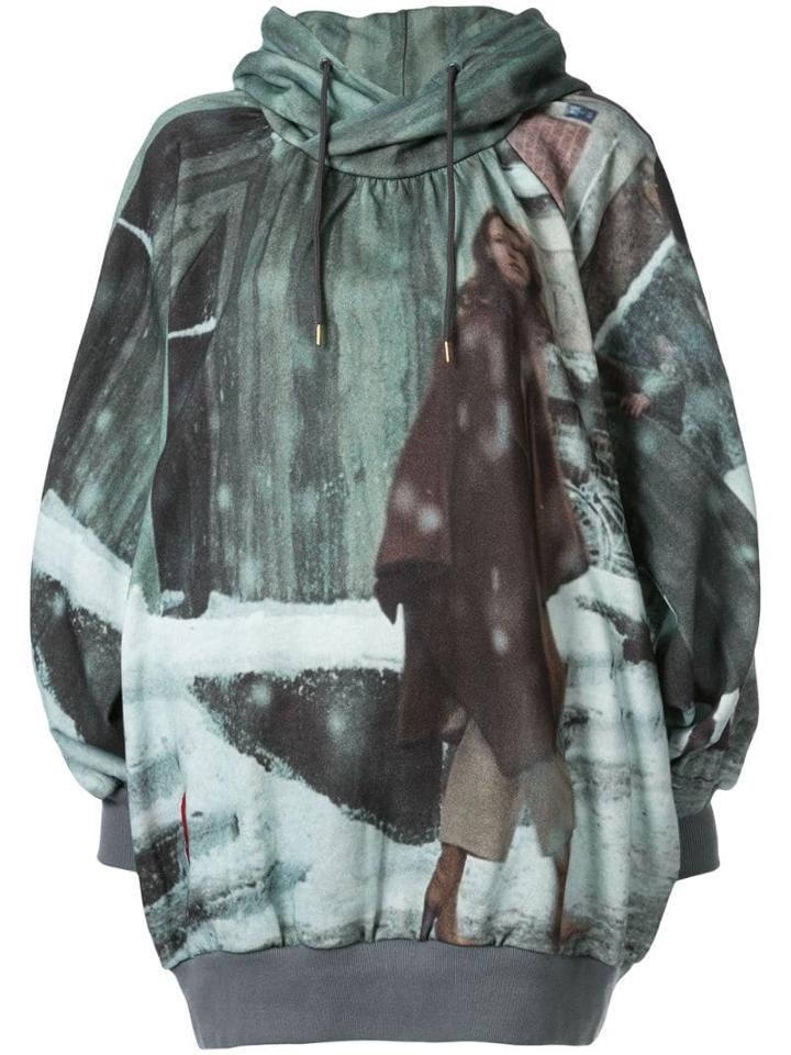 Undercover Oversized Printed Hoodie - Green