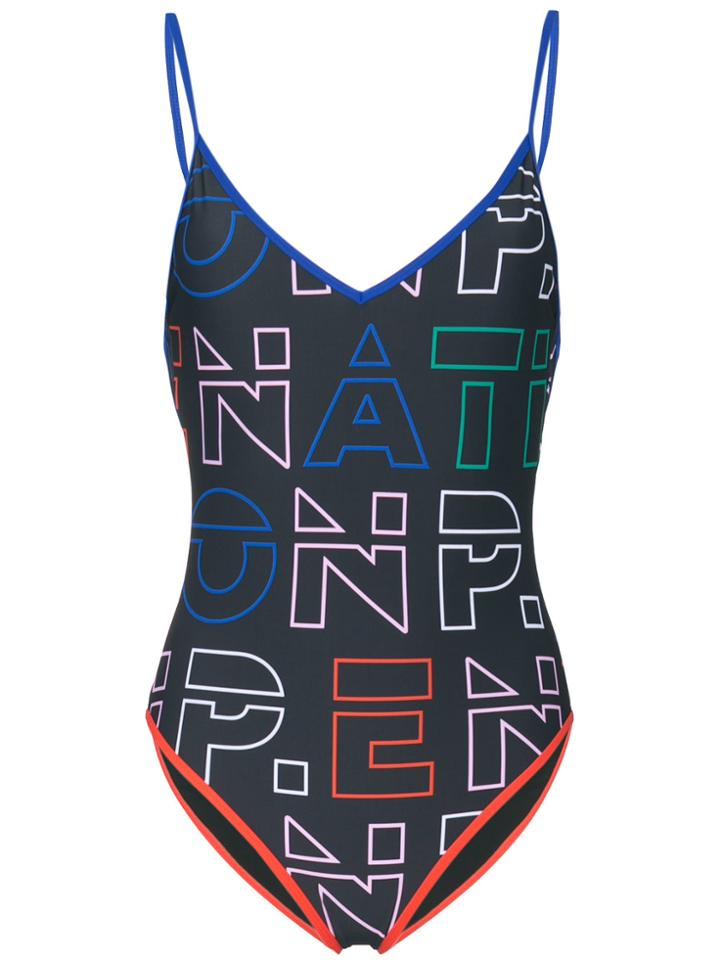 P.e Nation Logo Print Onepiece - Blue