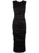 Alex Perry Fitted Ruched Dress - Black
