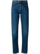 Saint Laurent Logo Embroidered Jeans - Blue