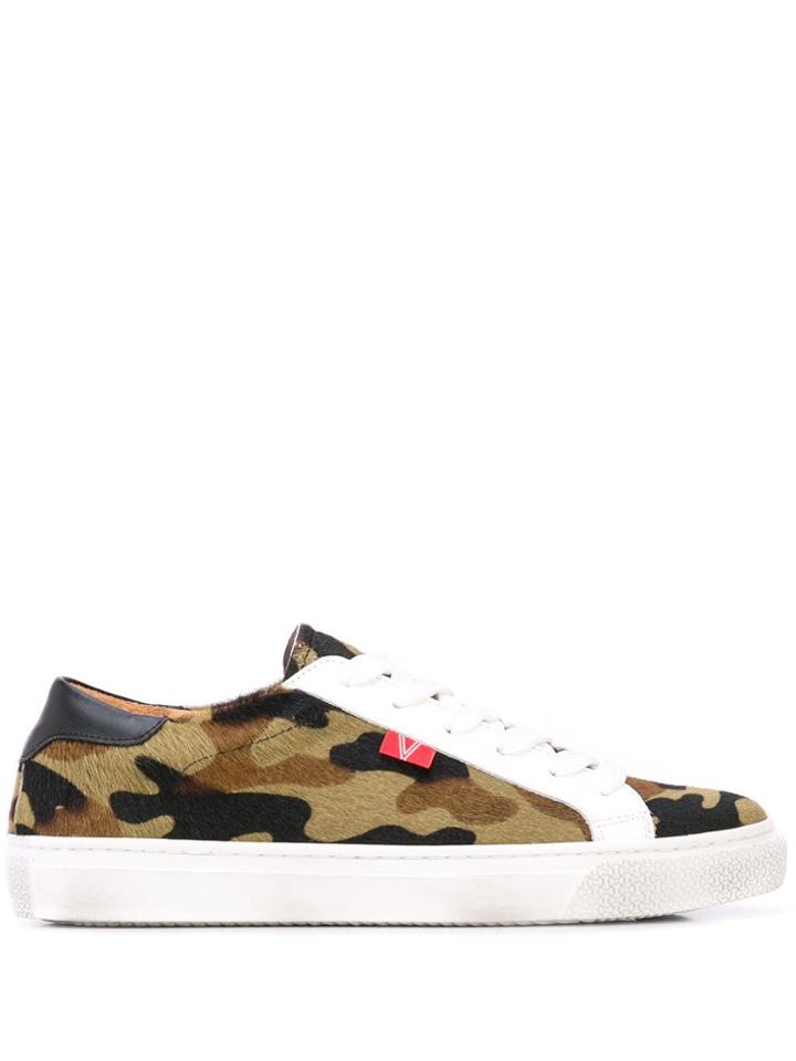Veronica Beard Camouflage Print Low-top Sneakers - Green