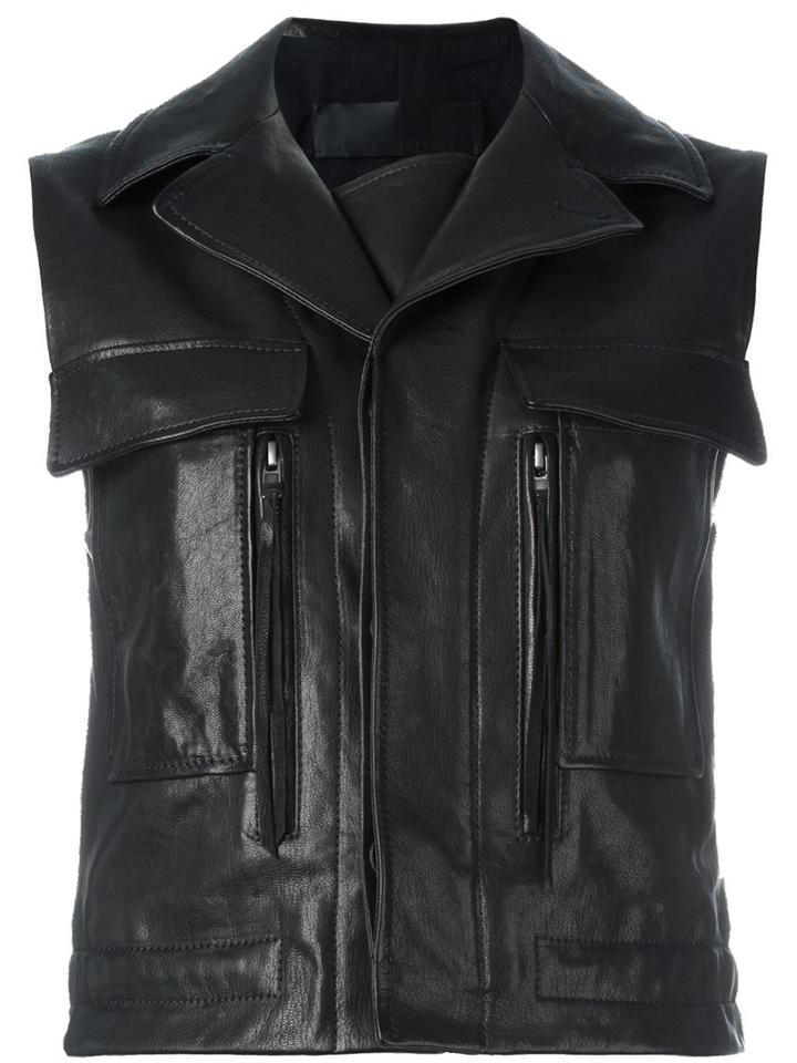 Haider Ackermann Leather Cropped Gilet