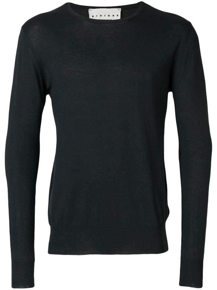 Obvious Basic Crew Neck Pullover - Blue