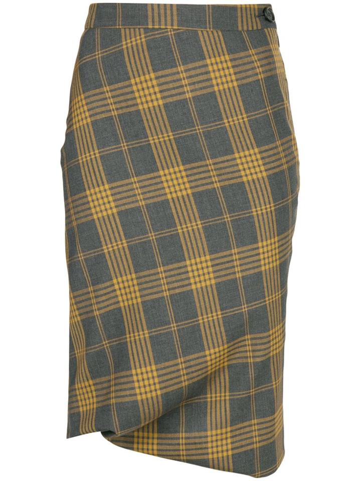 Vivienne Westwood Plaid Midi Skirt - Grey