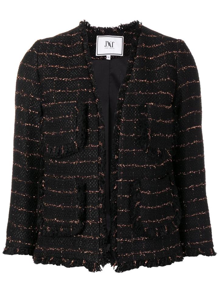 Jorge Vazquez Frayed Edges Tweed Jacket - Black