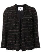 Jorge Vazquez Frayed Edges Tweed Jacket - Black