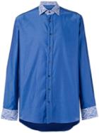 Etro - Paisley Print Detail Shirt - Men - Cotton - 41, Blue, Cotton