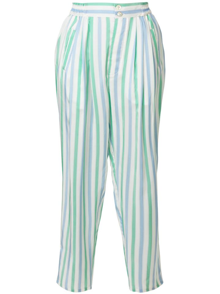 Thierry Colson Striped Tapered Trousers - Blue