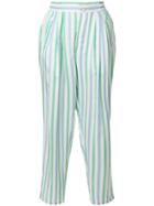 Thierry Colson Striped Tapered Trousers - Blue