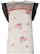Philosophy Di Lorenzo Serafini Patterned Lace Sleeve Blouse - Nude &