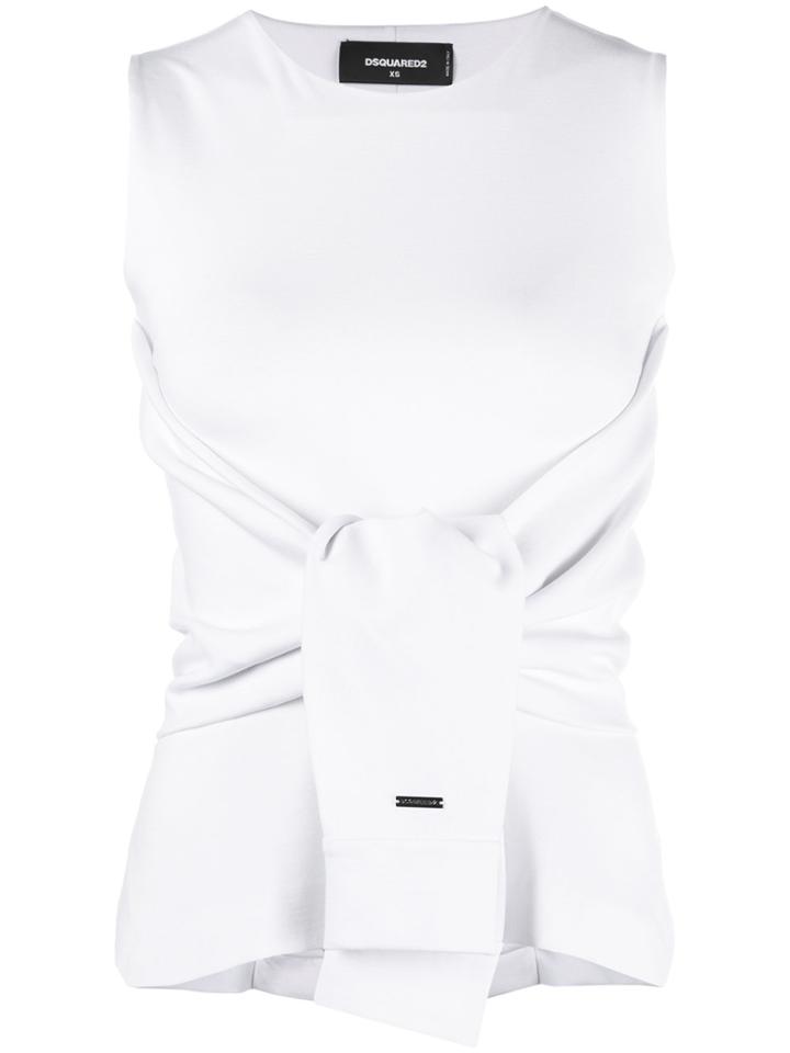 Dsquared2 Waist-tied Fitted Top - White
