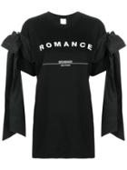 Brognano Romance Print Tied T-shirt - Black