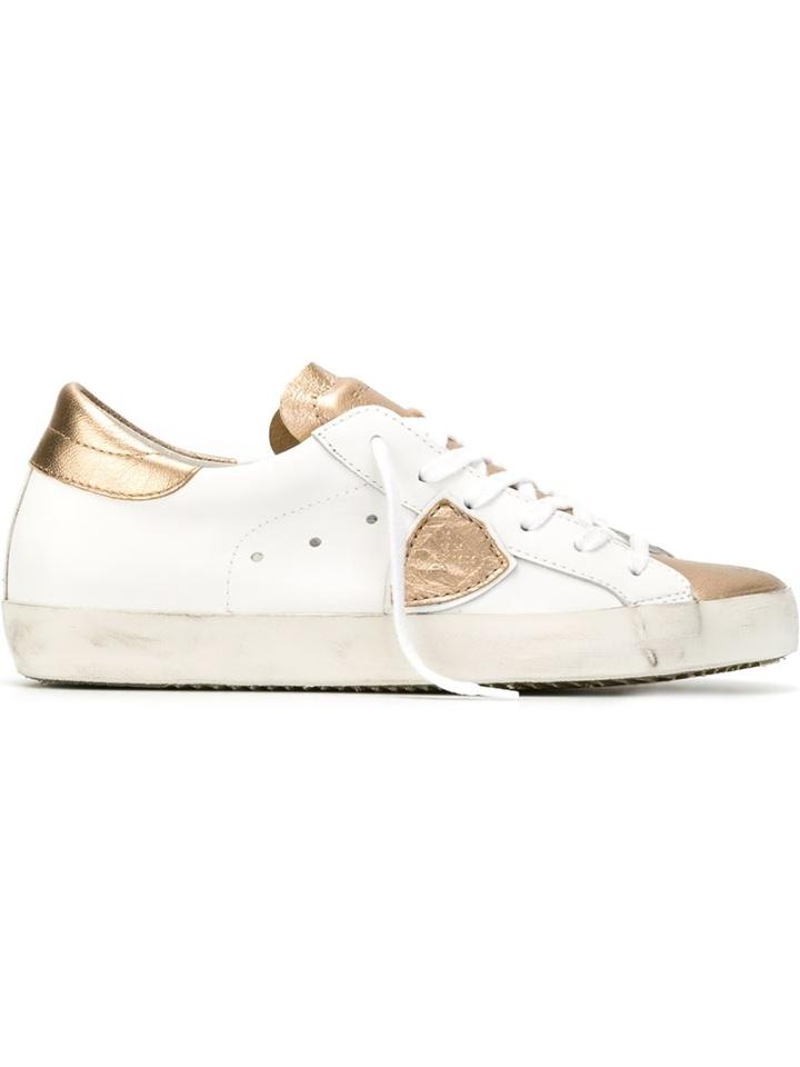 Philippe Model Logo Patch Sneakers, Women's, Size: 39, White, Leather/rubber