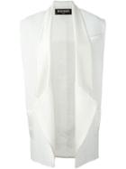Balmain Textured Waistcoat, Women's, Size: 38, White, Polyamide/cotton/silk/cotton