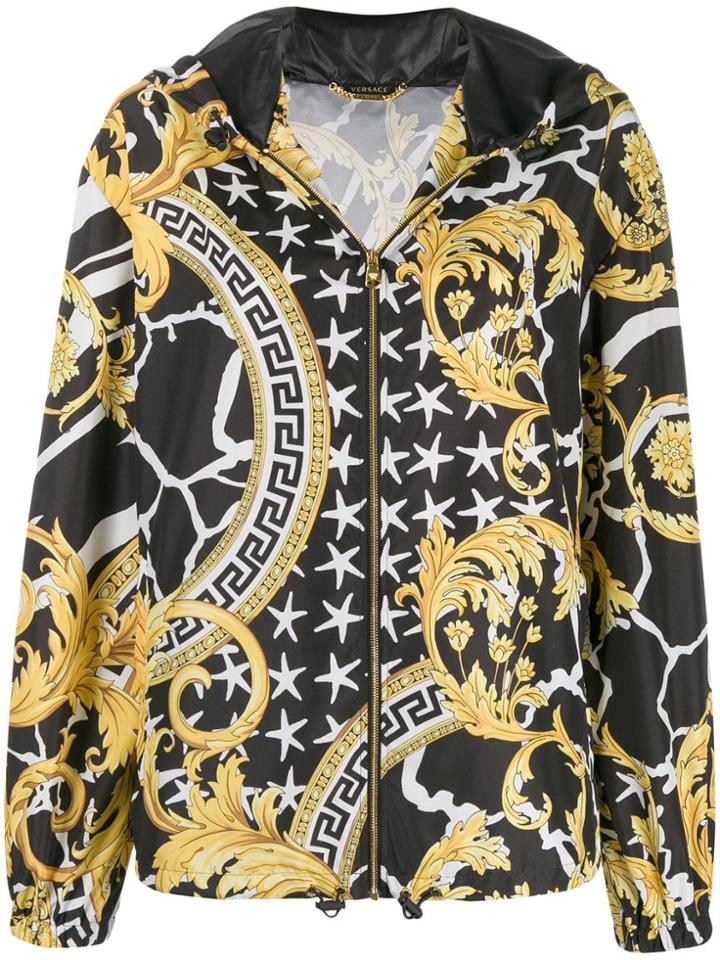 Versace Printed Hooded Jacket - Black