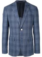 Kent & Curwen Checked Tailored Blazer - Blue