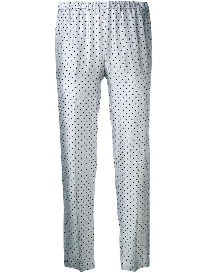 Alberto Biani - Polka Dot Trousers - Women - Silk - 40, White, Silk