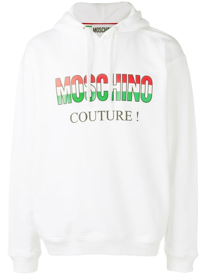 Moschino Italian Logo Hoodie - White