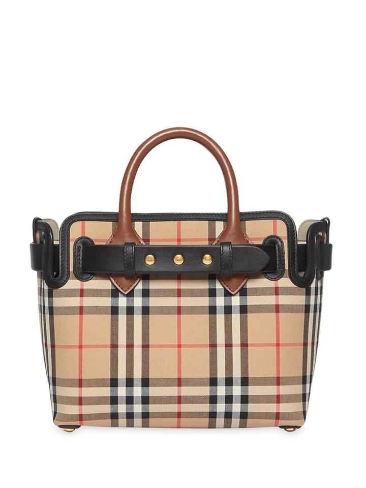 Burberry The Mini Vintage Check Triple Stud Belt Bag - Neutrals