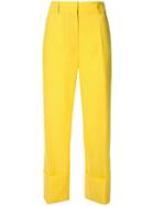 Rochas Wide Leg Cropped Trousers - Yellow