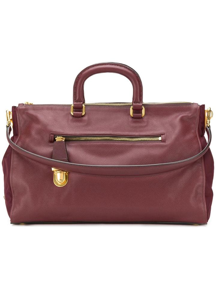 Prada Vintage Top Handles Tote Bag - Red