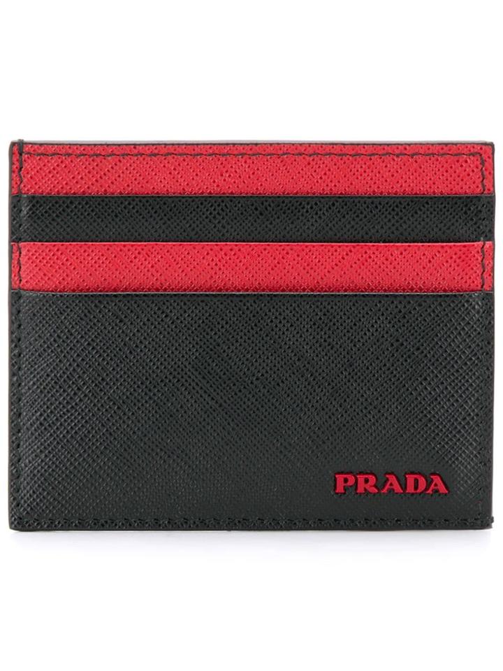 Prada Contrast Panels Cardholder - Black