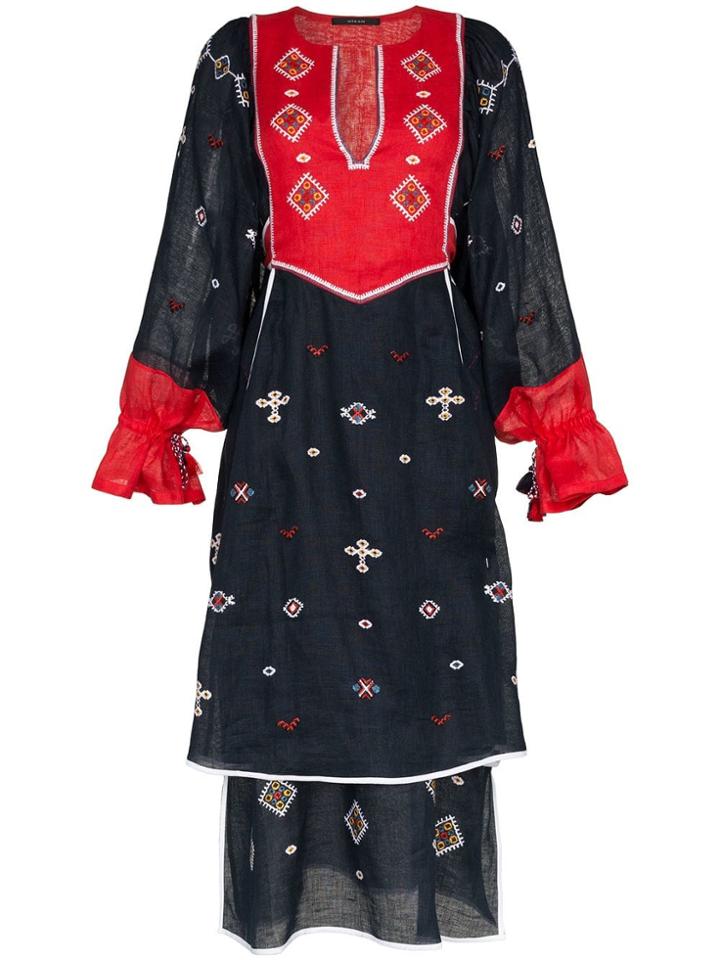 Vita Kin Embroidered Tiered Linen Dress - Unavailable