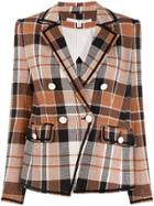 Veronica Beard Check Double-breasted Blazer - Brown
