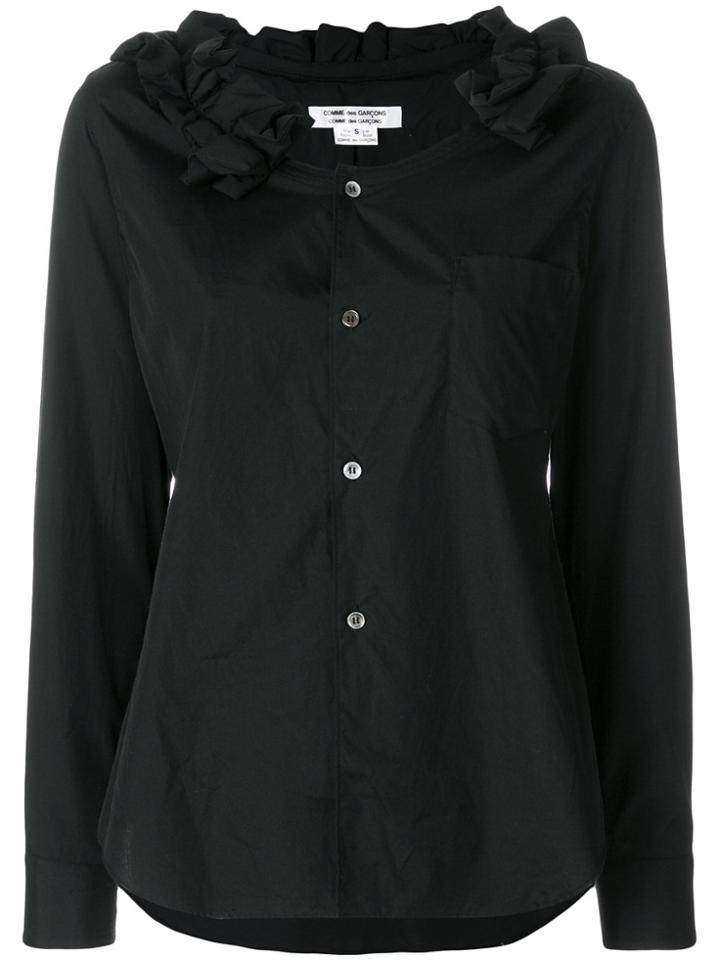 Comme Des Garçons Comme Des Garçons Ruffle Neck Blouse - Black
