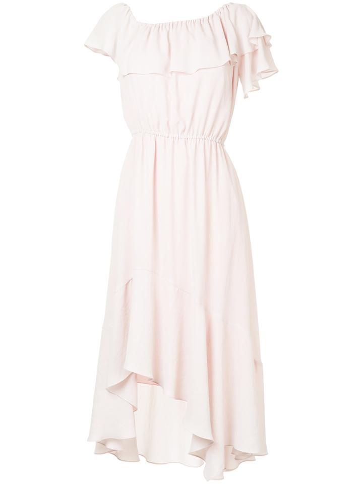 Aula Asymmetric Ruffle Dress - Pink & Purple