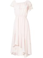 Aula Asymmetric Ruffle Dress - Pink & Purple