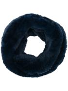 Liska Fur-trimmed Scarf - Blue