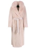 Blancha Long Belted Coat - Pink