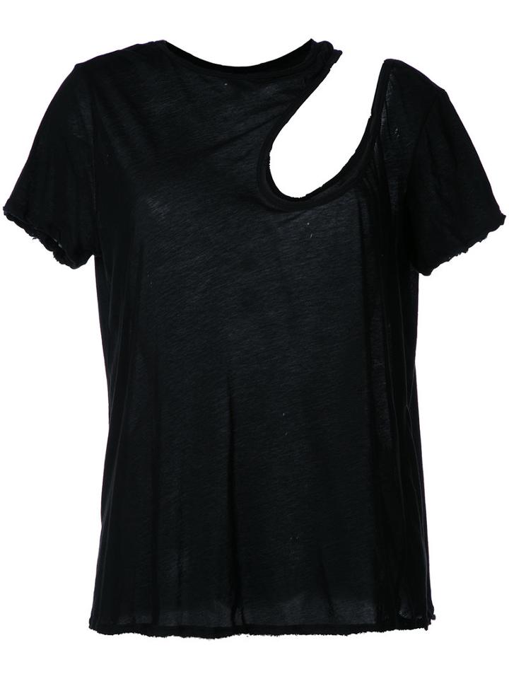 Unravel Project - Cut-off Detail Shirt - Women - Cotton - S, Black, Cotton