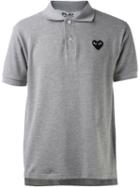 Comme Des Garçons Play Embroidered Heart Polo Shirt, Men's, Size: Small, Grey, Cotton
