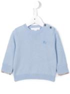 Burberry Kids House Check Trim Knitted Jumper, Toddler Boy's, Size: 24 Mth, Blue