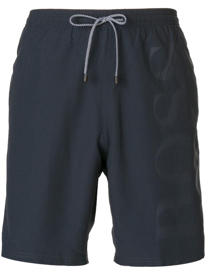 Boss Hugo Boss Brand Embossed Swim Shorts - Blue
