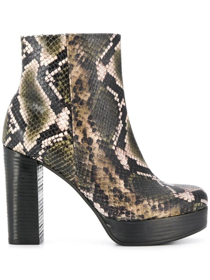 Kennel & Schmenger Snakeskin-effect Boots - Green