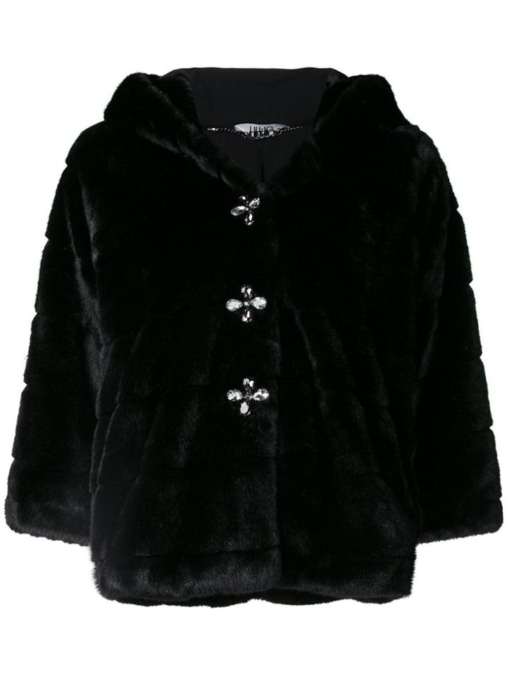 Liu Jo Faux-fur Fitted Jacket - Black
